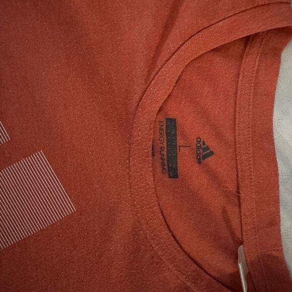 Adidas T Shirt Men’s Large Orange Coral Athletic Running - Picture 4 of 4